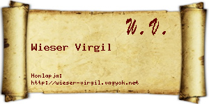 Wieser Virgil névjegykártya